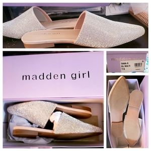 Gorgeous! NWOT Madden Girl silver rhinestone mules